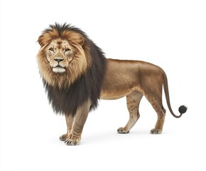 Obraz premium A 10-year-old Lion walking from the side, Panthera Leo