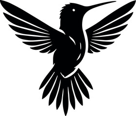 Hummingbird vector black silhouette cricut design for T-shirt