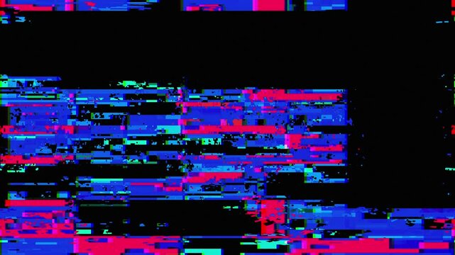 Digital Damage Glitch Noise Screen Overlay. Colorful abstract glitch. System damage