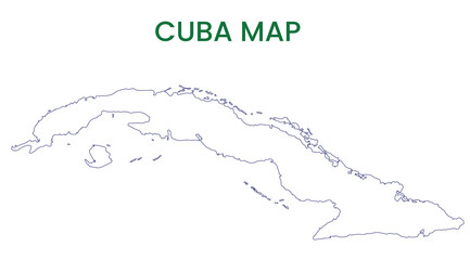 High detailed map of Cuba. Outline map of Cuba. North America
