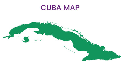 High detailed map of Cuba. Outline map of Cuba. North America