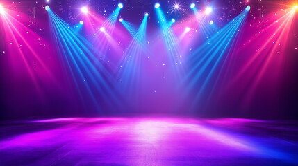 background with spotlight, stage spotlight, colorful lighting,  performance stage, empty stage lightingx