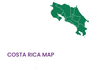 Fototapeta premium High detailed map of Costa Rica. Outline map of Costa Rica. North America