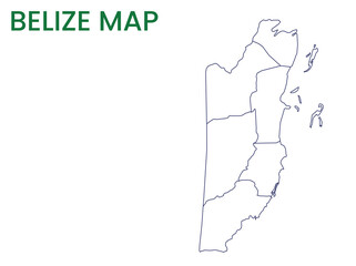 High detailed map of Belize. Outline map of Belize. North America