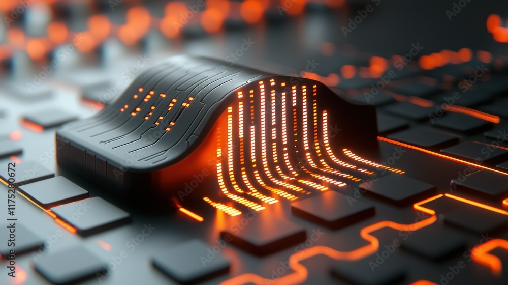 Poster abstract futuristic technology: data flow visualization
