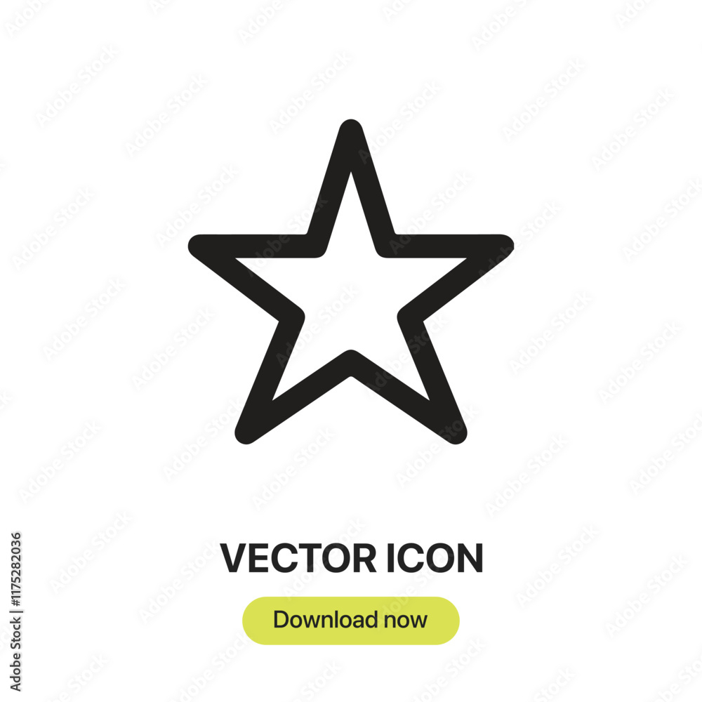 Poster star icon vector. linear-style sign for mobile concept and web design. star symbol illustration. pix