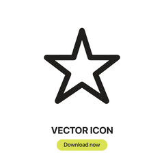 Obraz premium Star icon vector. Linear-style sign for mobile concept and web design. Star symbol illustration. Pixel vector graphics - Vector. 