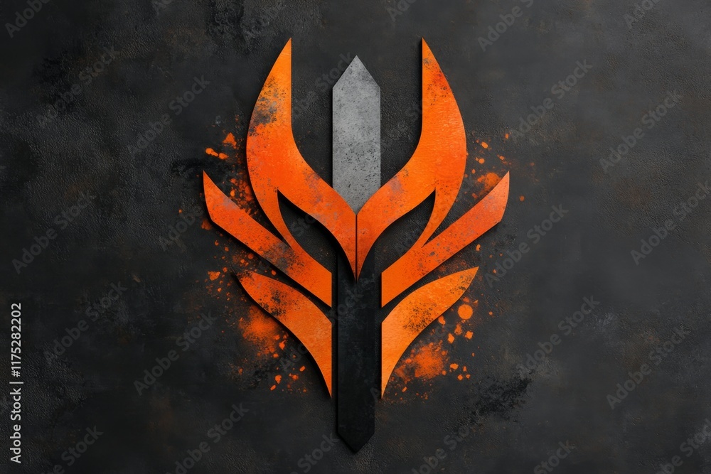 Poster A stylized knight piece designed with simple shapes, placed in a symmetrical layout for a clean, modern aesthetic