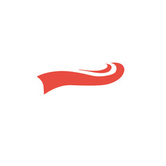 Red swoosh tail logo