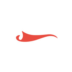 Red swoosh tail logo