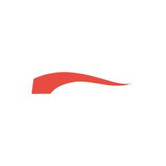 Red swoosh tail logo