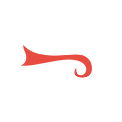 Red swoosh tail logo