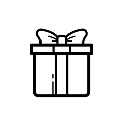 wrapped present box - simple vector icon