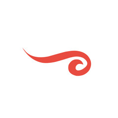Red swoosh tail logo