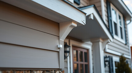 Fototapeta premium Residential Exterior: Siding, Trim, and Door Detail