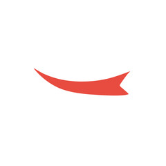 Red swoosh tail logo