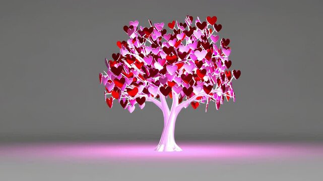 Tree of Love with Heart Leaves