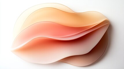 Abstract art piece featuring layered, translucent forms in warm, peachy hues. The smooth, flowing shapes create a sense of movement and serenity.