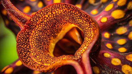 Obraz premium Close-up exotic plant, vibrant colors, intricate details, tropical garden, botanical study.