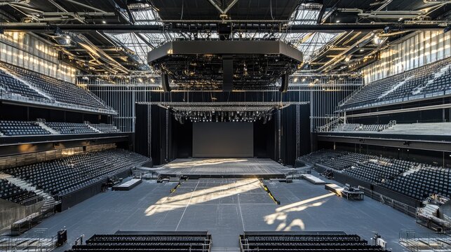 Empty Modern Arena Stage Awaits Performance