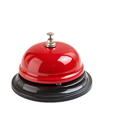  red service bell ring isolated on transparent background Generative Ai