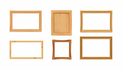 Set of Wooden Frames in Different Formats