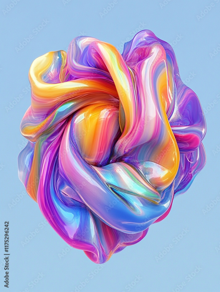 Poster dynamic colorful swirl digital art abstract design vibrant environment close-up view creative expres