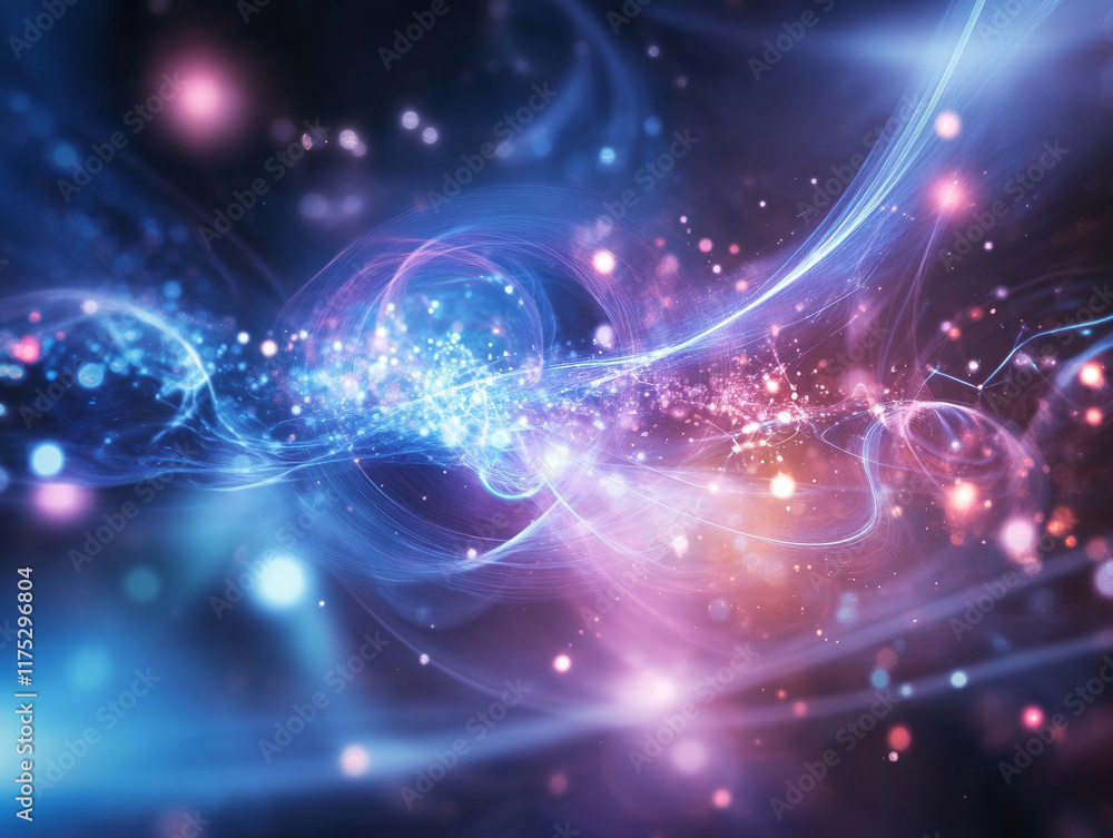 Poster dynamic cosmic swirls outer space abstract art digital environment ethereal viewpoint universal conc