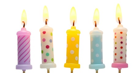 birthday candles on a white background