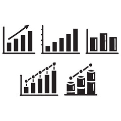 Fototapeta premium vector bar statistics color and black and white