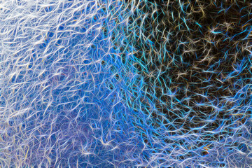 An artistic abstraction made up of an interweaving of thin multicolored lines. for design, creativity and imagination to use as Wallpaper for screens and devices