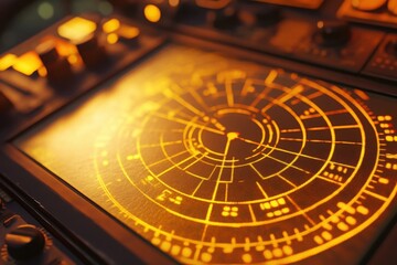 Modern Radar Screen with Bright Warm Lighting