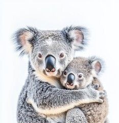 Obraz premium Koala bears showcased on a white background