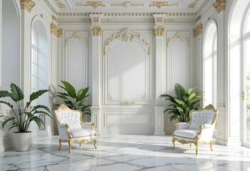 Fototapeta premium Luxurious living room with two sofas