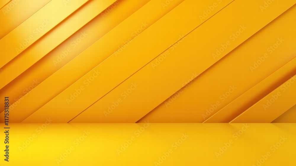 Poster abstract bright yellow background with diagonal lines and smooth gradient for creative projects and 