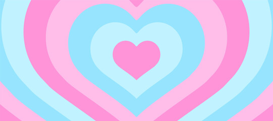 Blue And Pink Heart Pattern Background. Valentine's Day Wallpaper. Wedding Backdrop. Vector Illustration