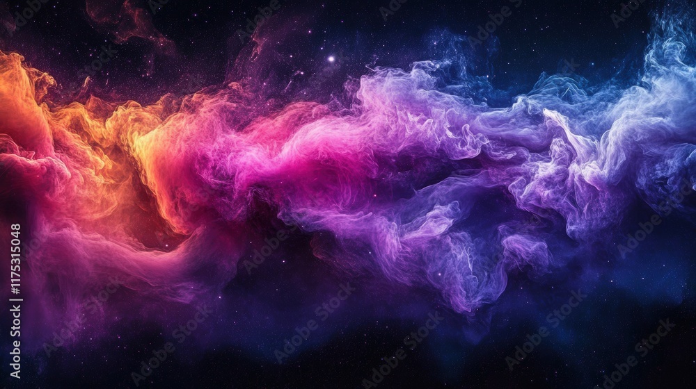 Aufkleber stunning abstract cosmic background with vibrant colors and ethereal cloud-like patterns in space en