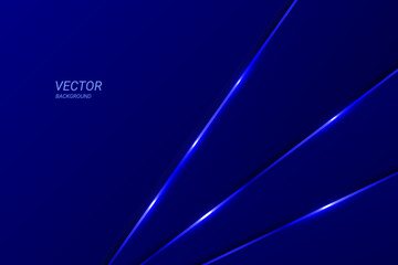 Blue Luxury Background with Lines. Abstract Business Banner. Minimal Technology Wallpaper