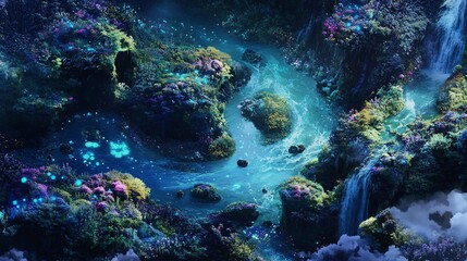 Enchanted Underwater River: A Fantasy Landscape