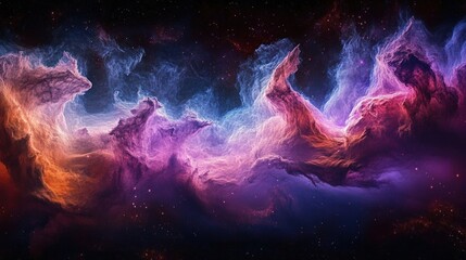 Fototapeta premium A Stunning Cosmic Nebula Illustration with Vibrant Colors and Ethereal Textures Capturing the Beauty of Deep Space