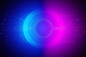 futuristic high tech design blue pink gradient glowing circle