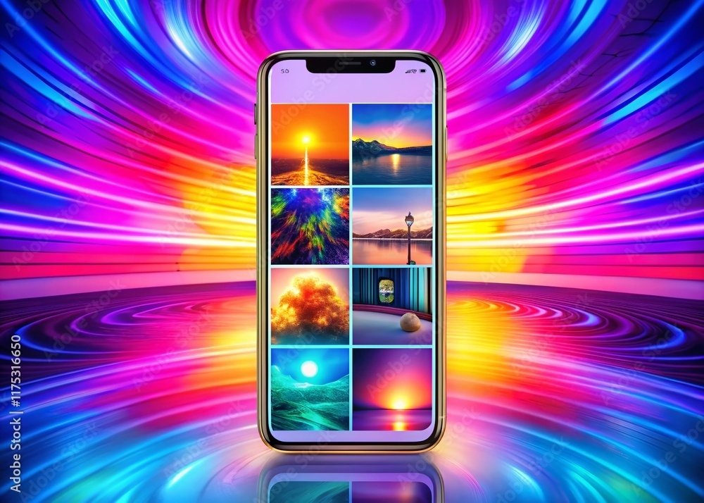 Poster surreal empty instagram story reel ui mockup: abstract background design
