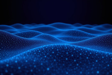 futuristic abstract landscape dark blue bg wavy hills lines