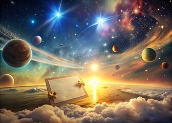 Surreal Floating Certificate Award Achievement Success Diploma Graduation