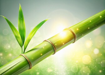 Obraz premium Surreal Floating Sugarcane Stalks Isolated on White Background