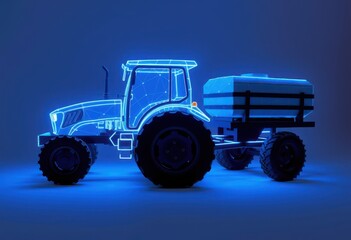 Obraz premium a tractor with a blue light on it