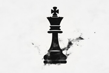 Fototapeta premium A minimalist design of a chess knight, rendered in black silhouette on a plain white background