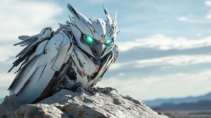 Mechanical Owl: A Futuristic Avian Sentinel