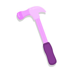purple hammer tool vector with white background