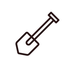 	
Shovel for digging and construction flat vector icon